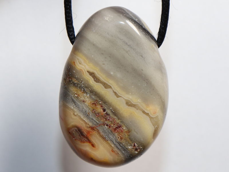 crazy lace agate with cord or silver 925