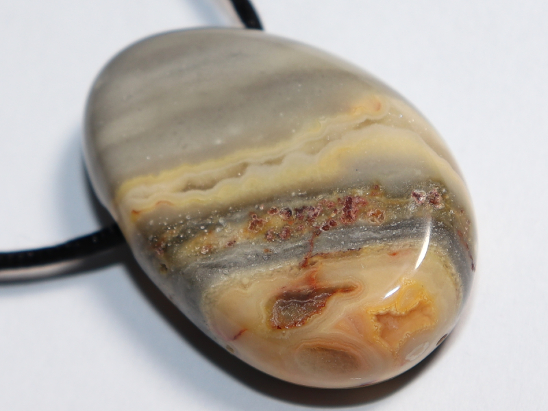 crazy lace agate with cord or silver 925