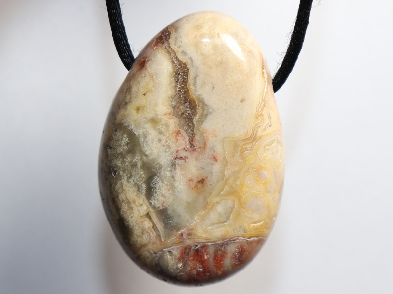 crazy lace agate with cord or silver 925