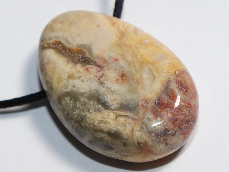 crazy lace agate with cord or silver 925