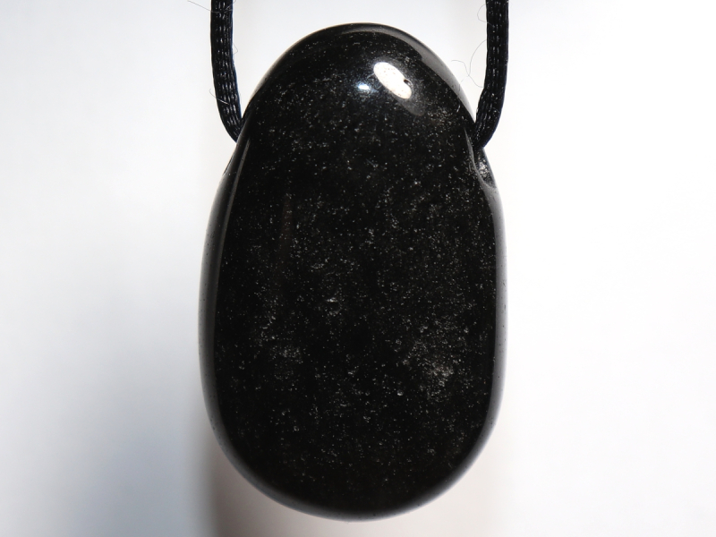 silver obsidian with cord or silver 925