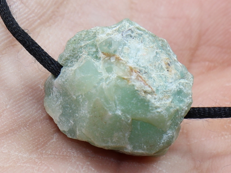 chrysoprase with cord or silver 925
