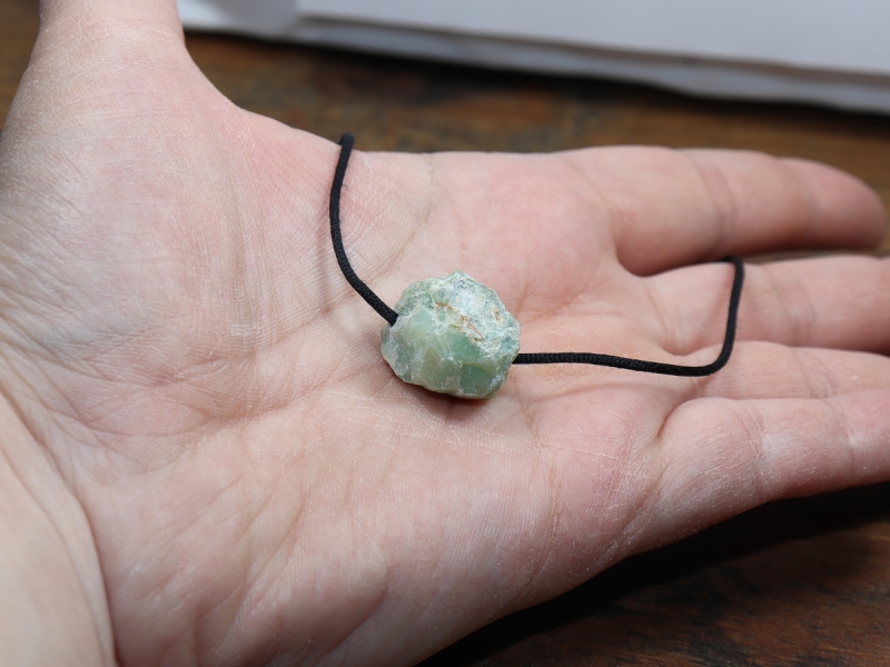 chrysoprase with cord or silver 925