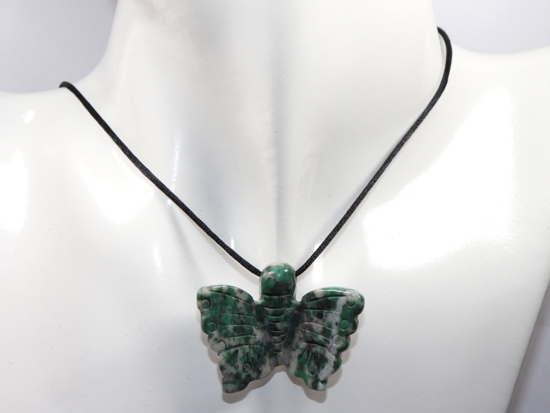 tree agate with cord or silver 925