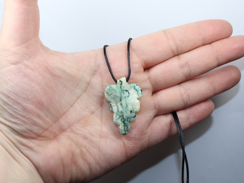 mariposite-dolomite with cord or silver 925