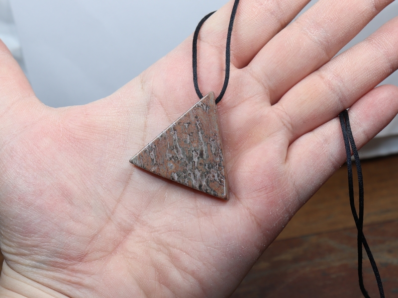 leopard rhyolite with cord or silver 925