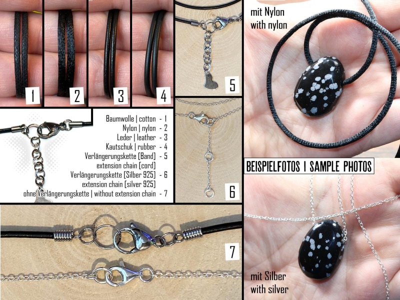 lapis lazuli with cord or silver 925