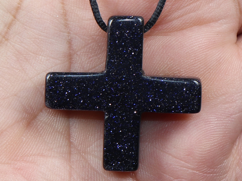 blue sandstone with cord or silver 925