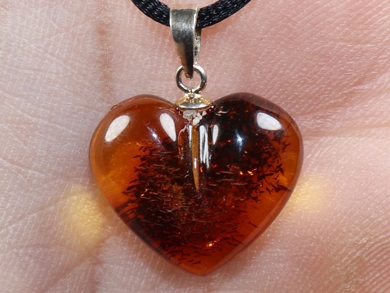 amber with cord or silver 925