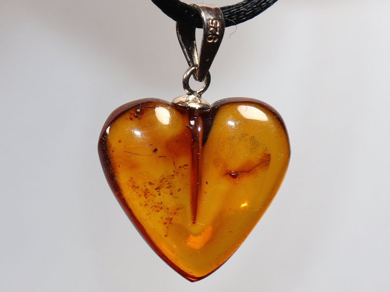 amber with cord or silver 925
