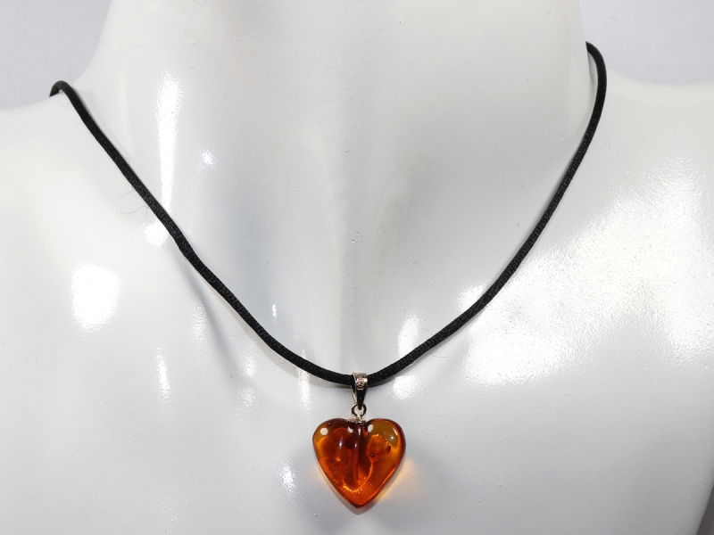 amber with cord or silver 925