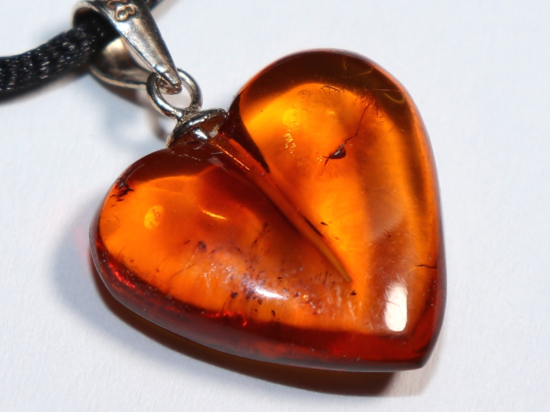 amber with cord or silver 925
