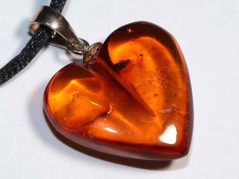 amber with cord or silver 925