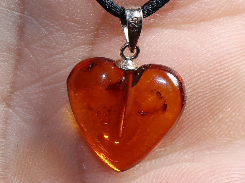 amber with cord or silver 925