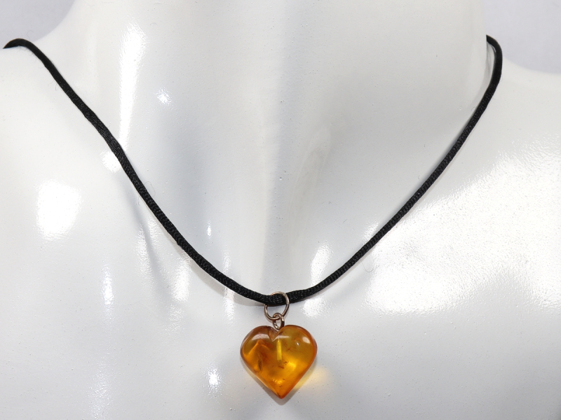 amber with cord or silver 925