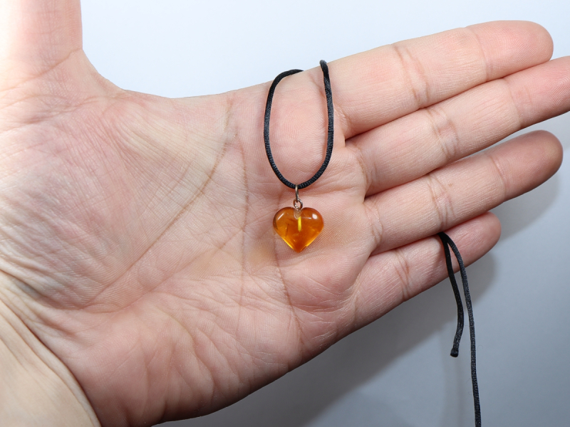 amber with cord or silver 925