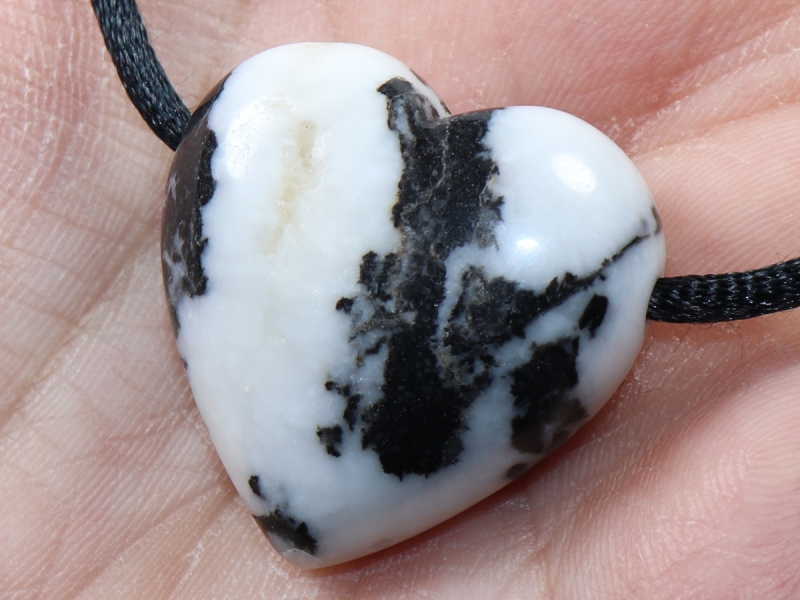 zebra marble with cord or silver 925