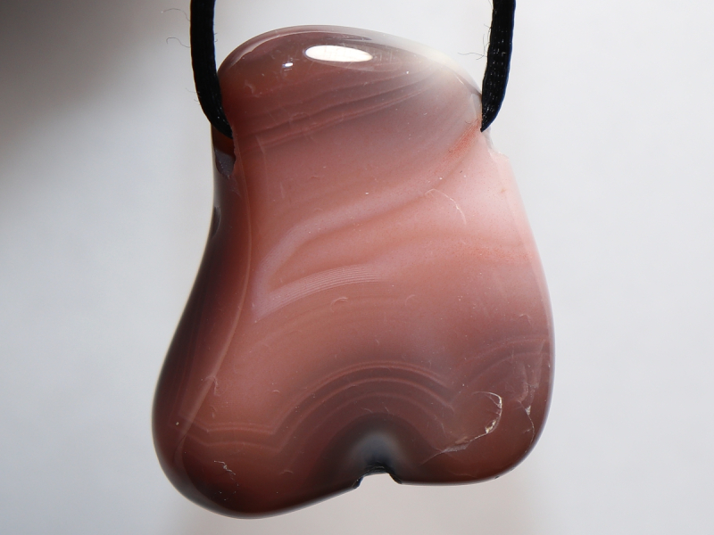 Botswana agate with cord or silver 925