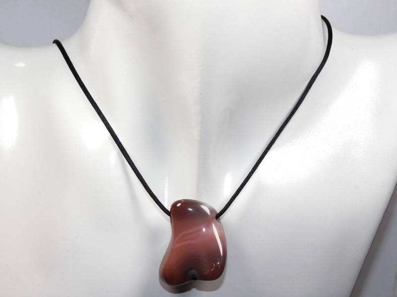 Botswana agate with cord or silver 925