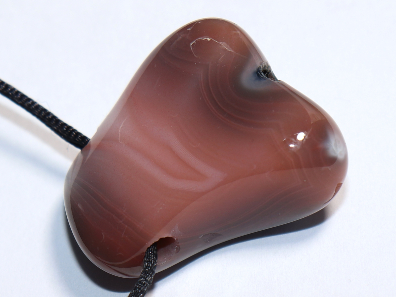 Botswana agate with cord or silver 925