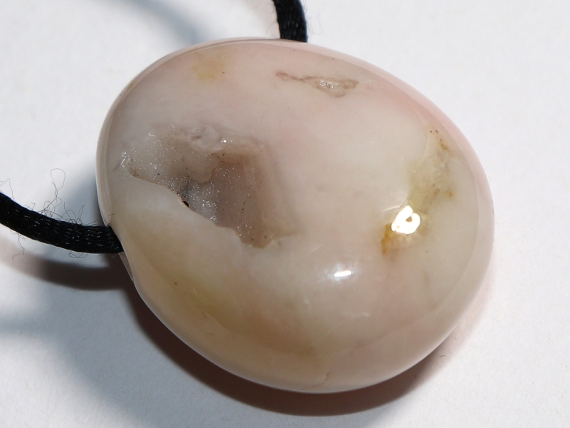 pink opal with cord or silver 925