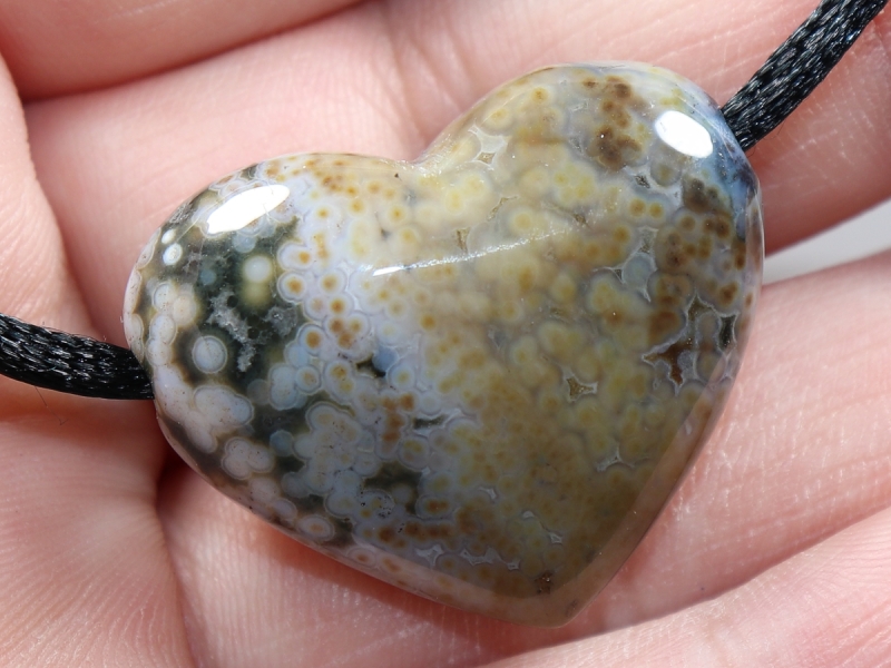 ocean jasper with cord or silver 925