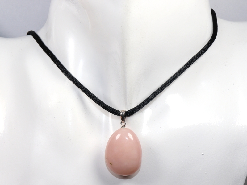 pink opal with cord or silver 925
