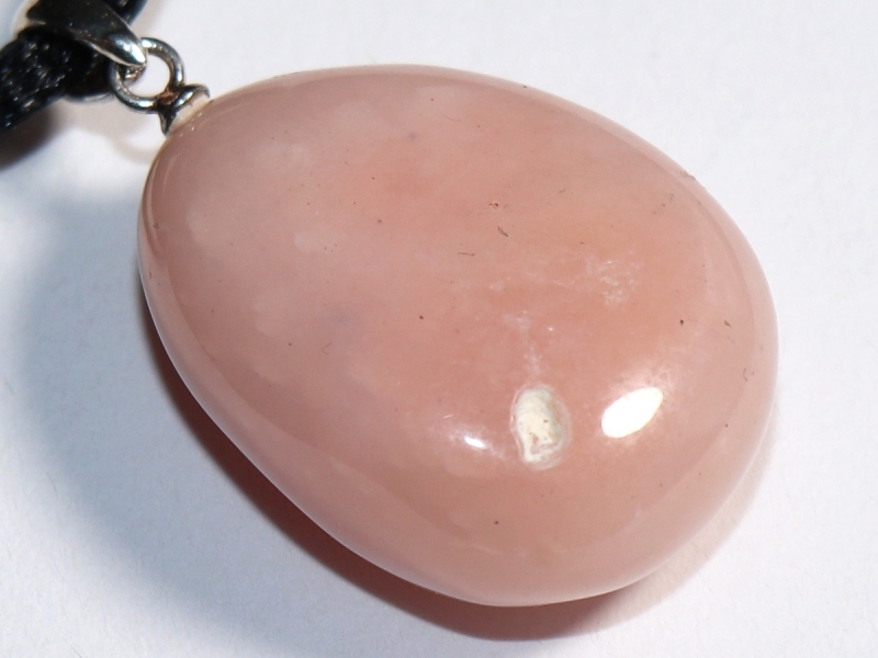 pink opal with cord or silver 925