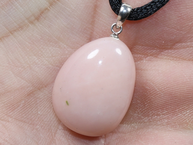 pink opal with cord or silver 925