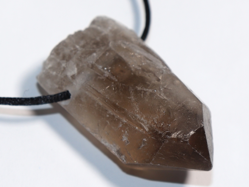 smoky quartz with cord or silver 925