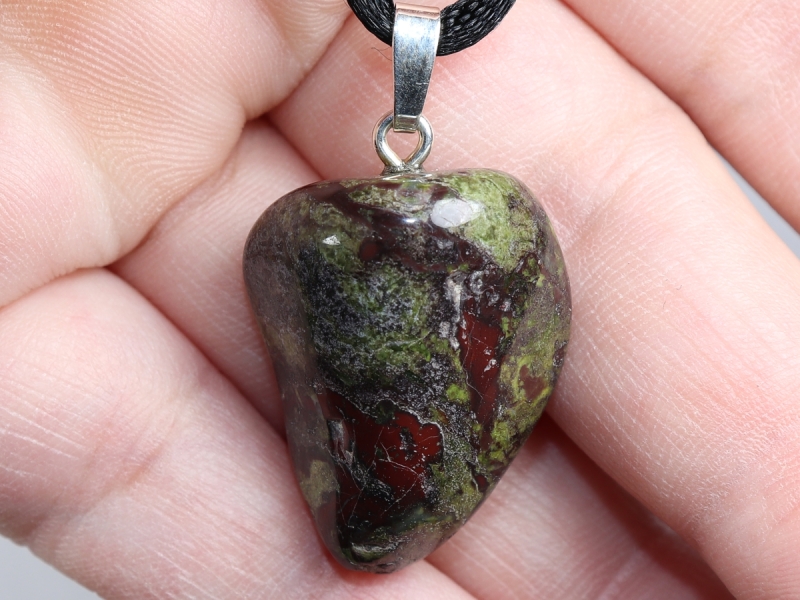 dragon blood jasper with cord or silver 925