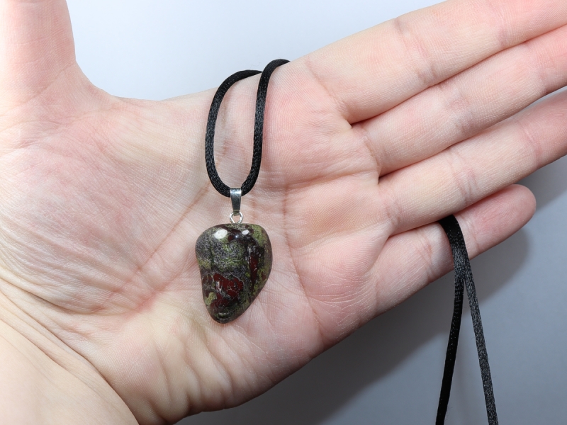 dragon blood jasper with cord or silver 925