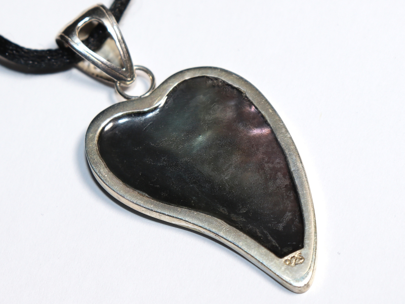abalone shell with cord or silver 925