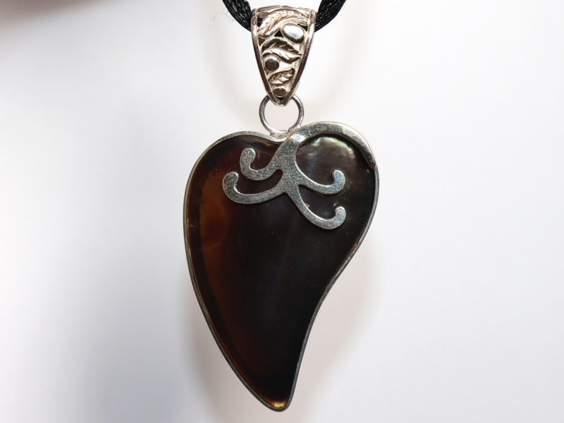 abalone shell with cord or silver 925