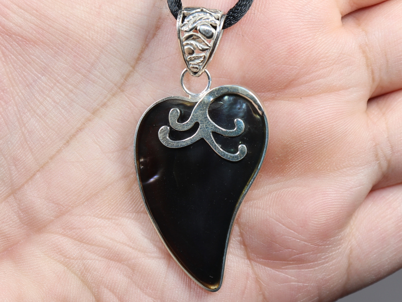 abalone shell with cord or silver 925