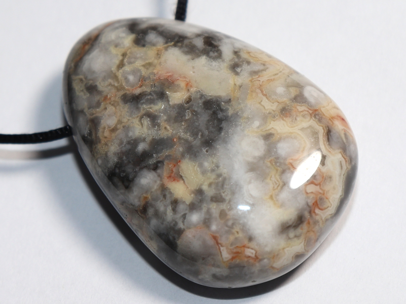 crazy lace agate with cord or silver 925