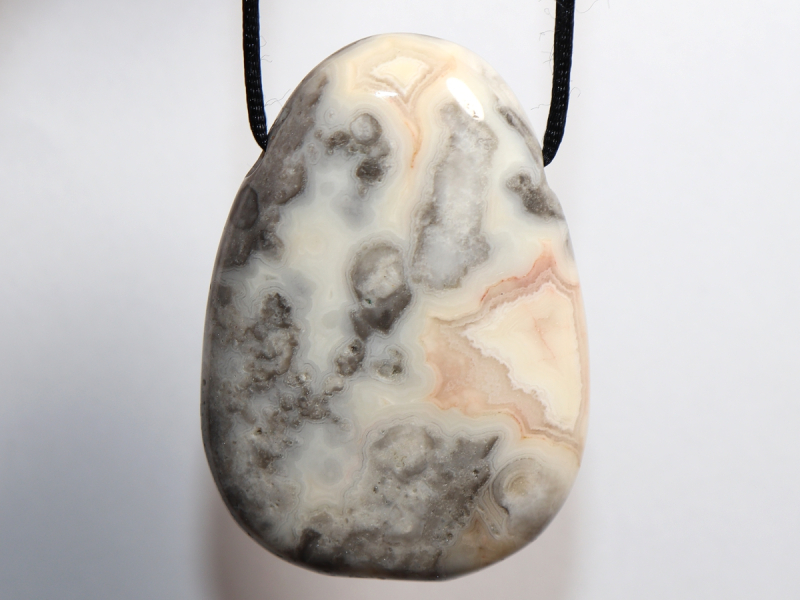 crazy lace agate with cord or silver 925