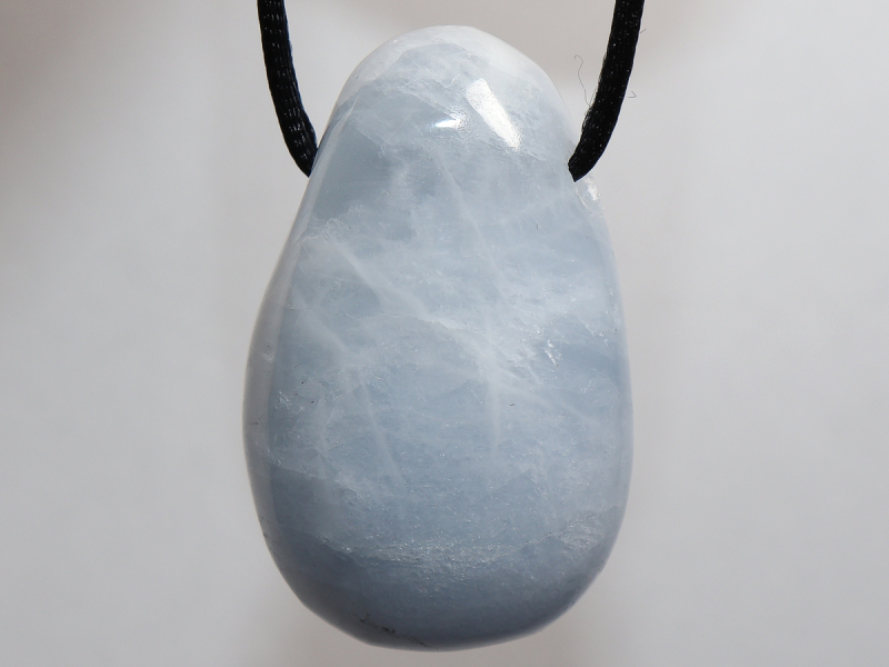 blauer Calcit mit Band oder Silber 925