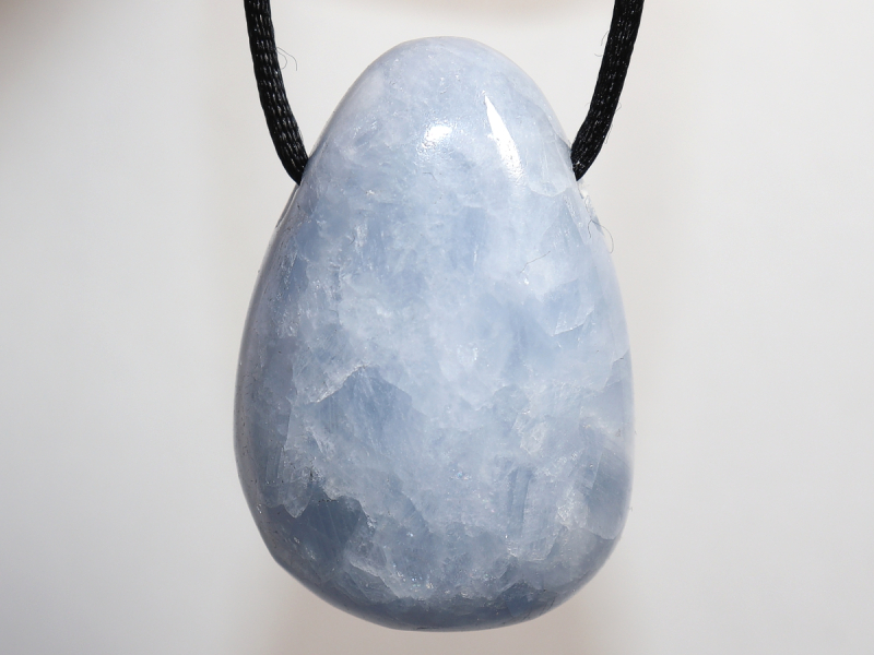 blue calcite with cord or silver 925