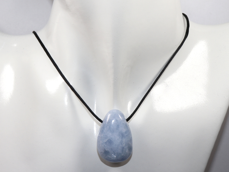 blue calcite with cord or silver 925