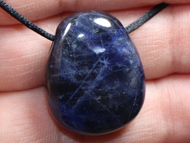 sodalite with cord or silver 925