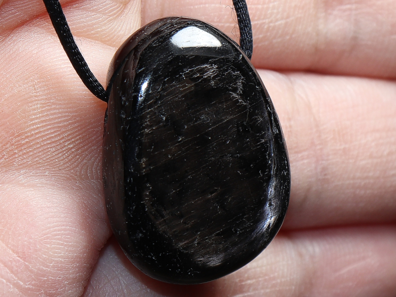 hypersthene with cord or silver 925