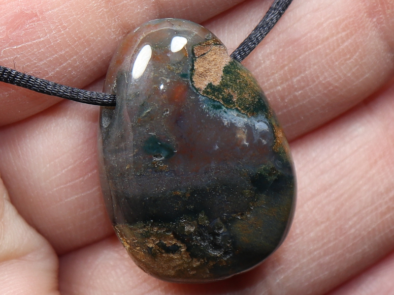 ocean jasper with cord or silver 925