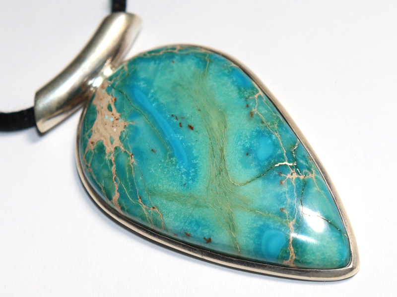 variscite with cord or silver 925