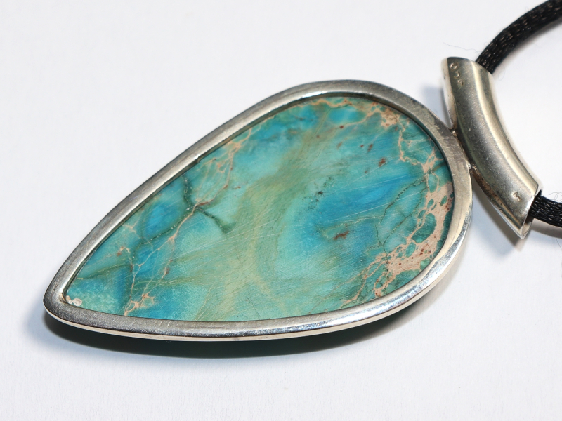 variscite with cord or silver 925