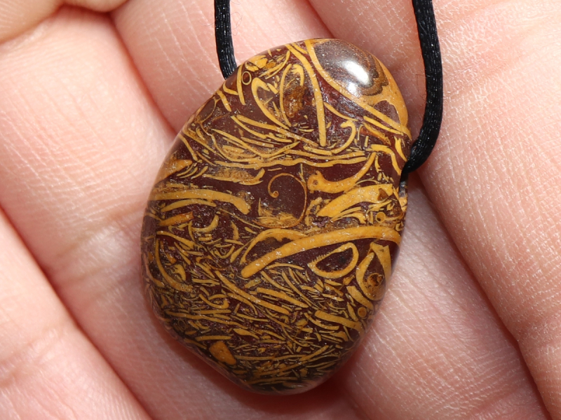 snake jasper with cord or silver 925