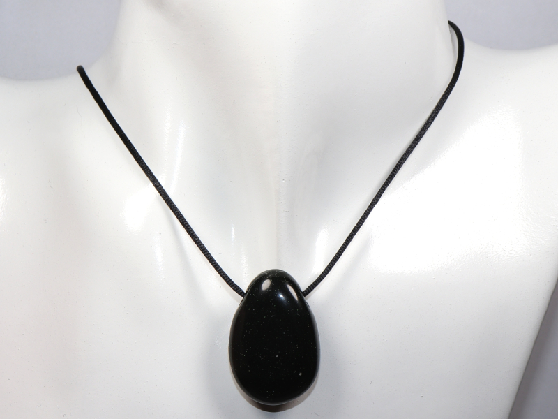 green goldstone with cord or silver 925