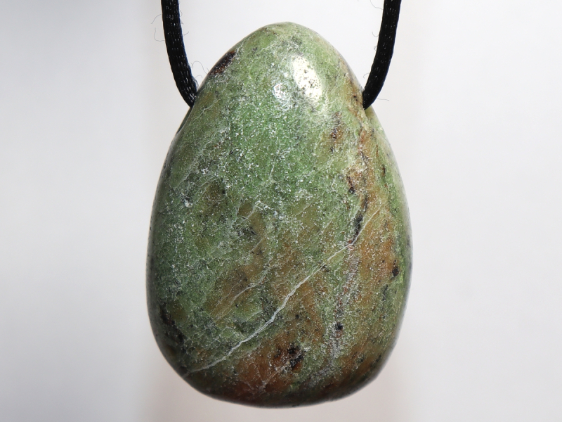 green opal with cord or silver 925