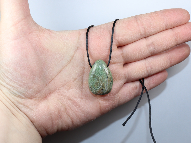 green opal with cord or silver 925