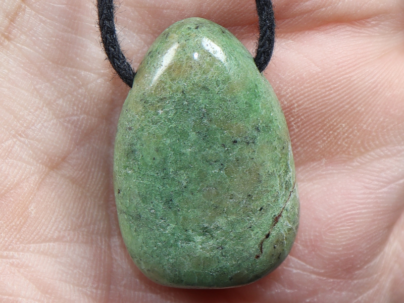 green opal with cord or silver 925